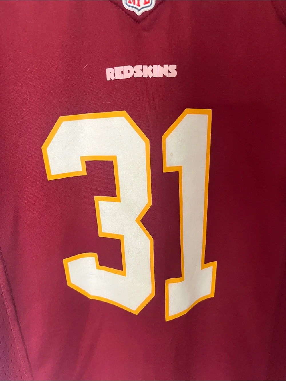 Nike Youth Burgundy Football Jersey #31 with Gold & White Accents redskins M